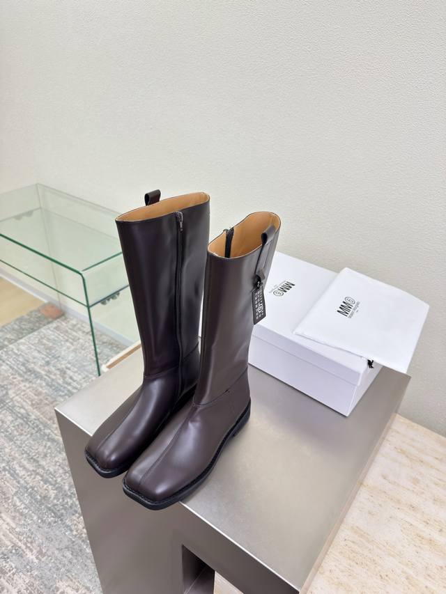 High Boots Apple Head Tag Style Latest Little 6 Coffee-colored Calfskin Lined w High Boots Apple Head Tag Style Latest Little 6 Coffee-colored Calfskin Lined w