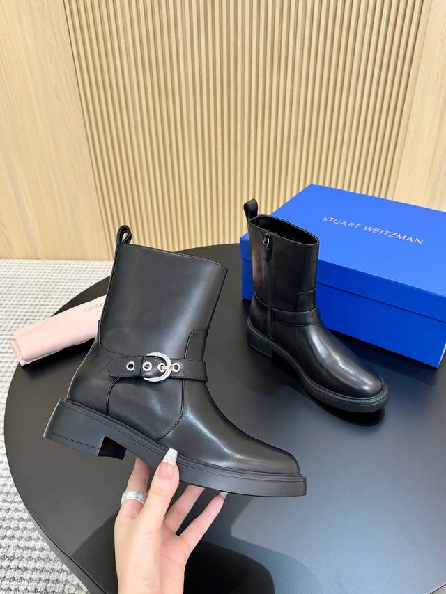 Top-tier version Sw new ankle boots, silky suede, calfskin Exclusively purchased