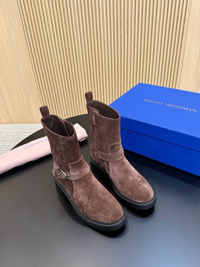 Top-tier version Sw new ankle boots Mercerized calfskin, calfskin Exclusively pu