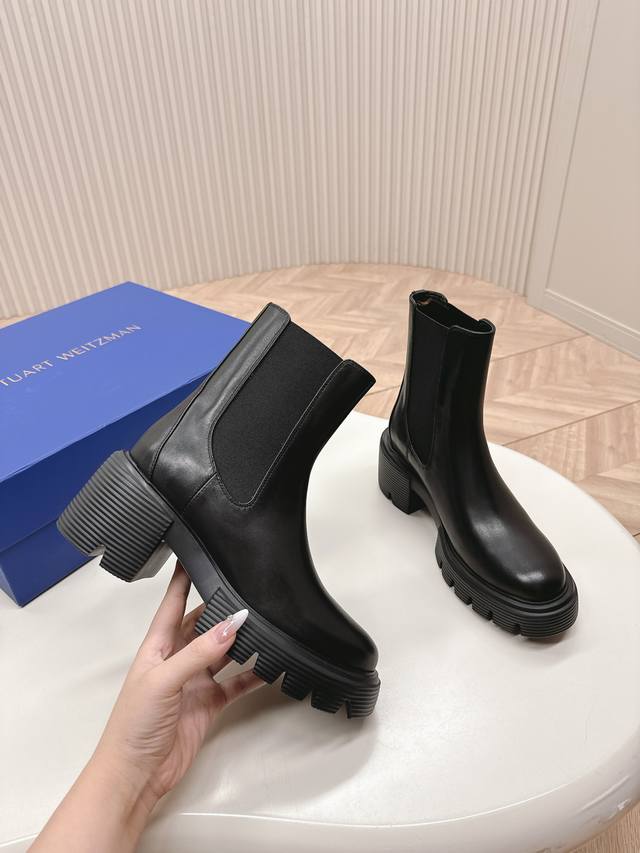 Latest Classic Top-Tier Autumn/Winter Boots Chunky Heel Platform Chelsea Ankle B