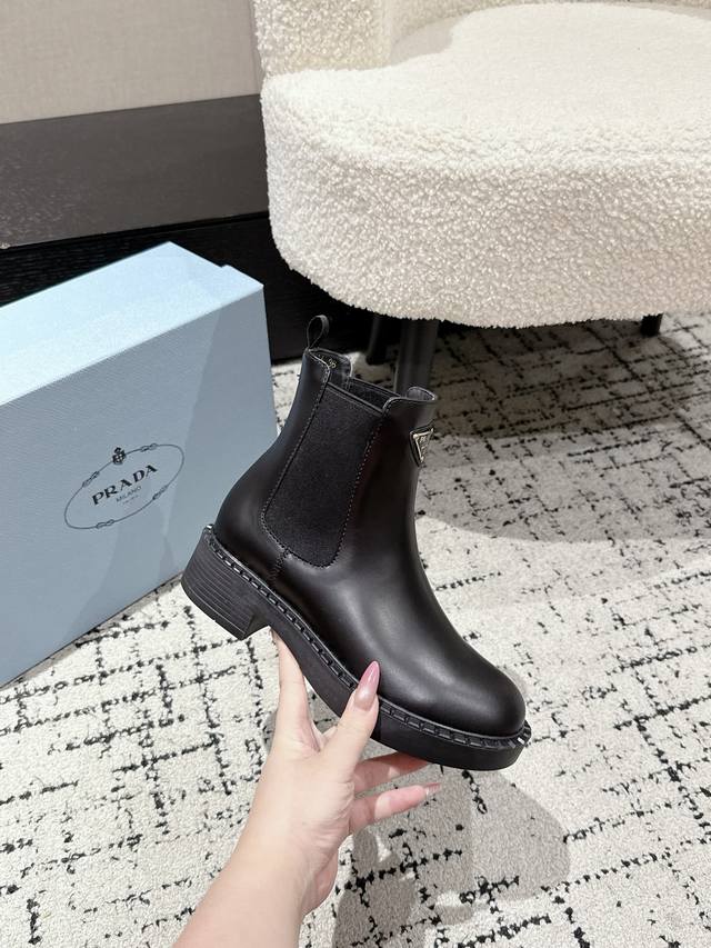 Prada retro platform Martin boots with elasticated sole, classic platform desig