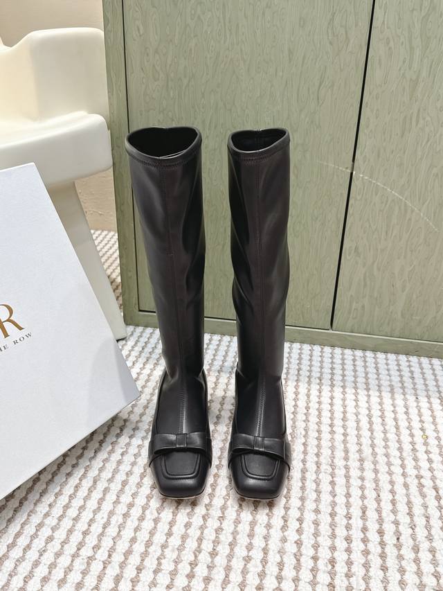 Retail-grade The Row 25Ss Retro Bow-Tie Thigh Boots Continuing the brand's "mini