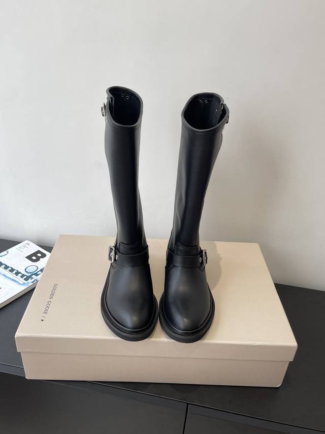 Ggdb Golden Goose 25Ss Autumn/Winter New Retro Tall Rider Boots Made of high-qua
