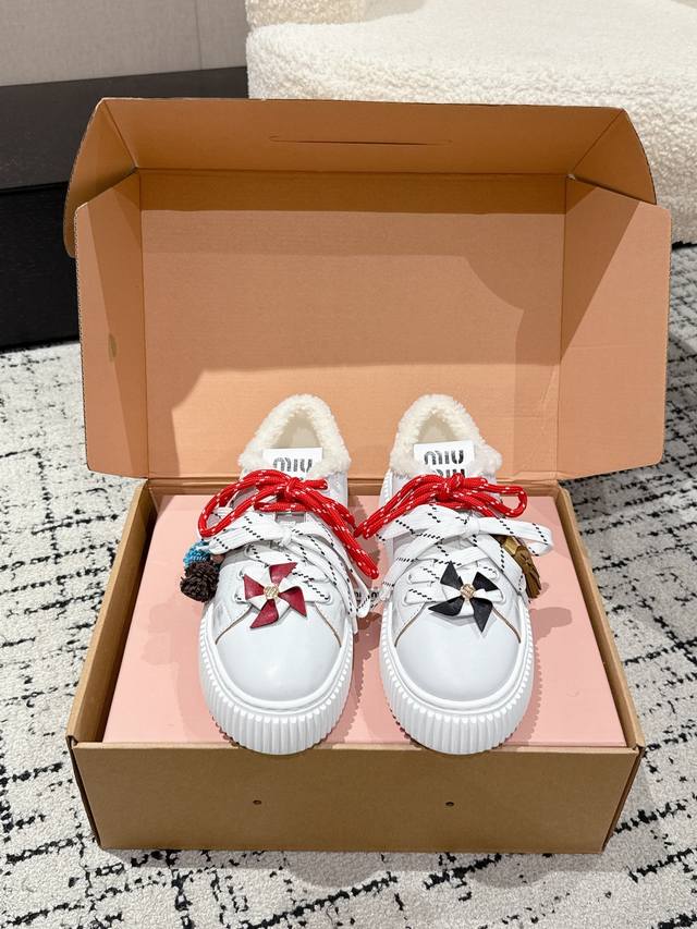 Sheepskin Lining, Wool Lining#Top-Tier Version Miumiu 25 Autumn/Winter New Thick