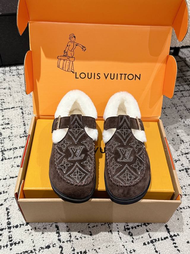 Top-tier version Louis Vuitton 25 Colorado series plush Mary Jane shoes Original