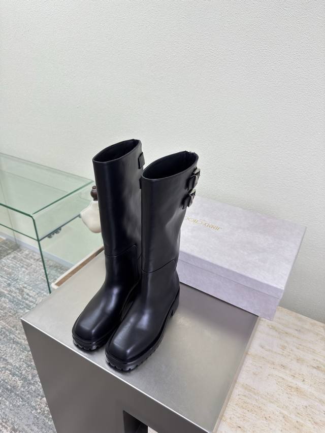 Knee-high boots with metal zipper design at the back Jimmy Choo Collins Store B