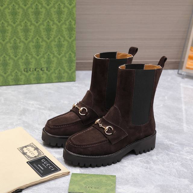 2025 Latest Hot Item: Gucci Ankle Boots/Loafers with Retro Chain Buckle. The chu