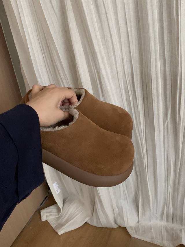 Ugg Thick-Soled Slippers Big Head Slimming Slippers Super Soft Outsole with Shee