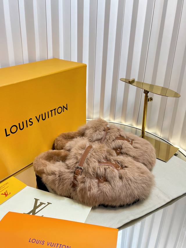 Louis Vuitton*Lv New Sheepskin Slippers, sheepskin upper, sheepskin insole, foa