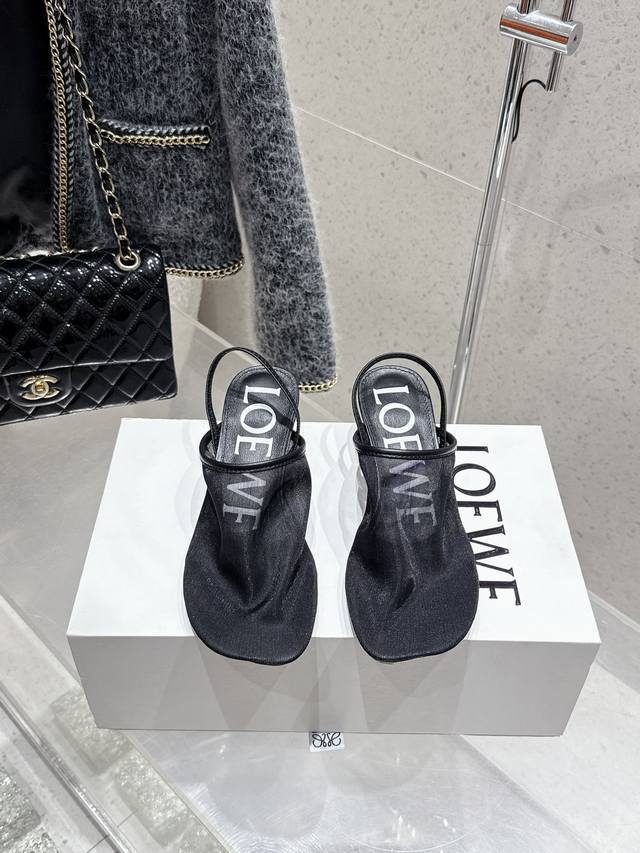 Retail-grade Loewe 25Ss Summer Bow Slippers, Ice Silk Mesh Sandals Truly air-con