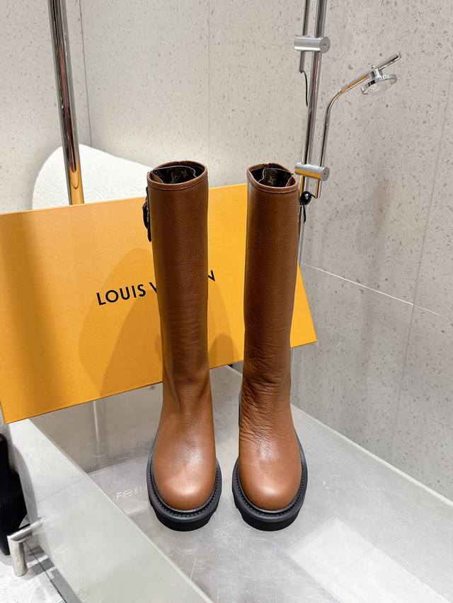 Top-tier version Louis Vuitton 25Ss Fall/Winter New LV Side Zipper Long Boots Ri