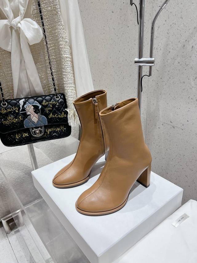 The Row Autumn/Winter Smooth High-Heeled Ankle Boots. Top-quality replica, purch