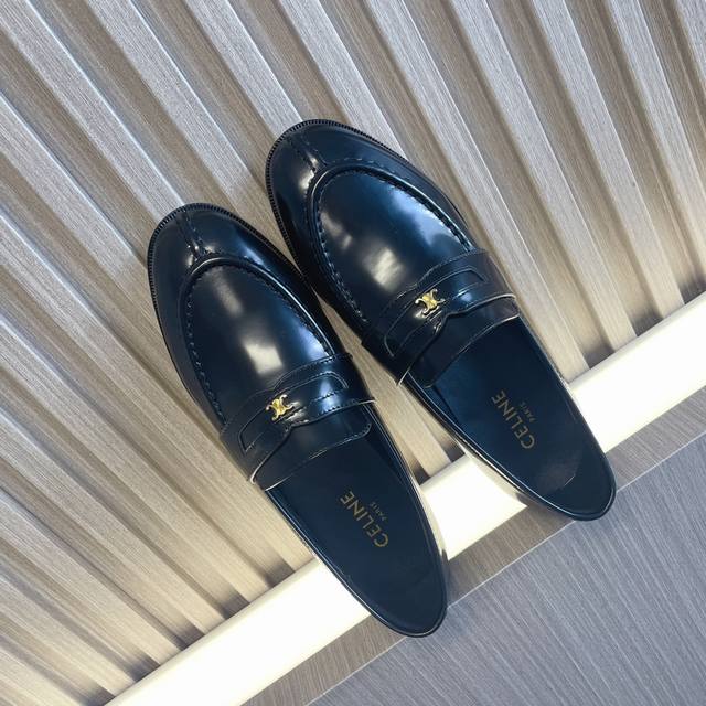 Celine Arc de Triomphe Loafers, classic and versatile loafers, slip-on design, s