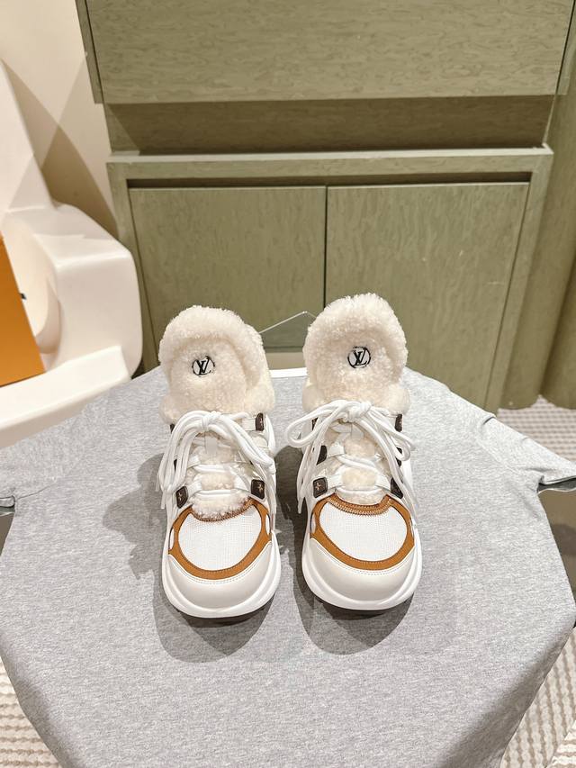 Lv Arch Bridge Sneakers ~ Exclusive Retail Match, Wool Lined Warmth Guarantee Up