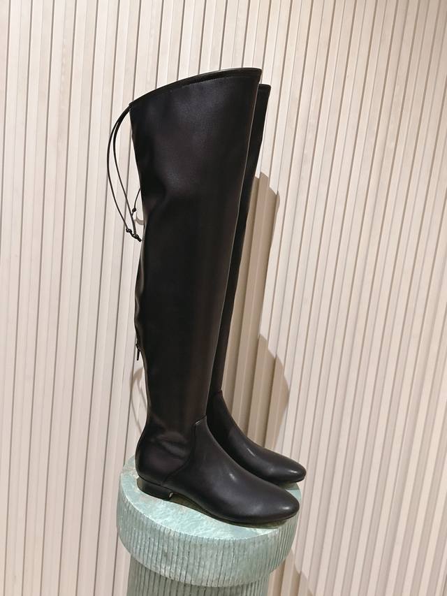Top Version: The Ro* Genuine Leather High-Top Stretch Riding Boots Made of premi