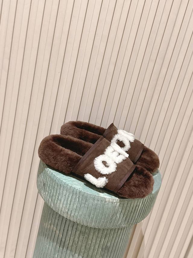 Top Version: Loewe 25Ss Autumn/Winter New Wool Slippers Ergonomic design distrib
