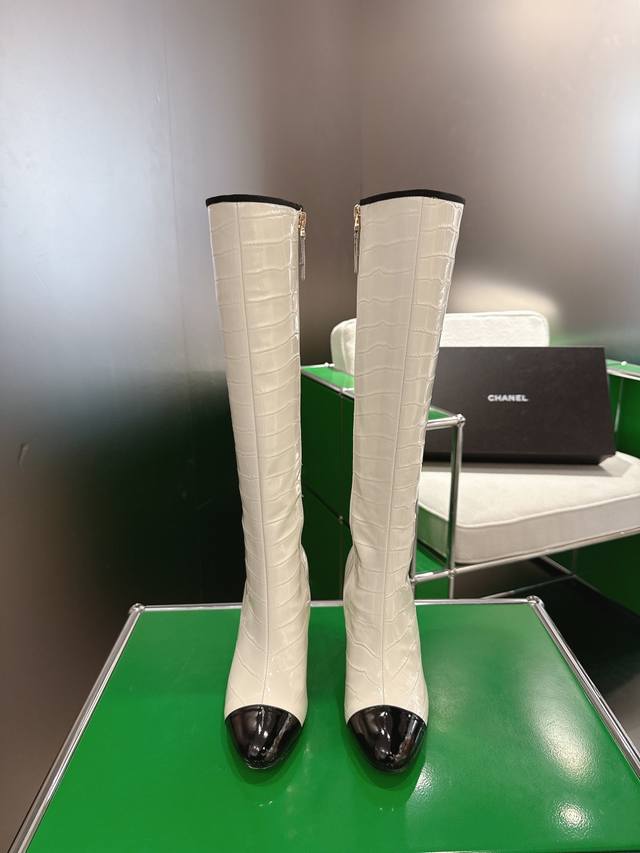 K044L Chanel 2025 New Autumn/Winter High-Heeled Boots Exquisite electroplated le