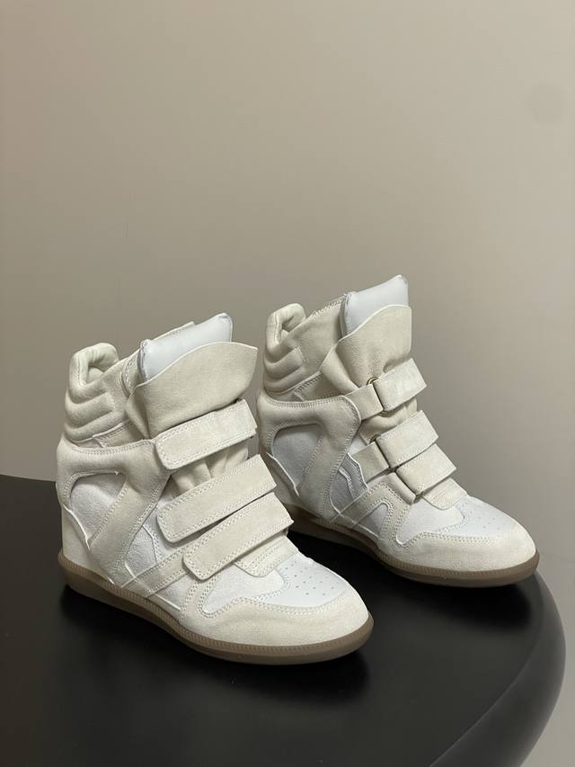 Isabel Marant 2025 Fall/Winter New Velcro Casual High-Top Shoes Thick-Soled Ankl