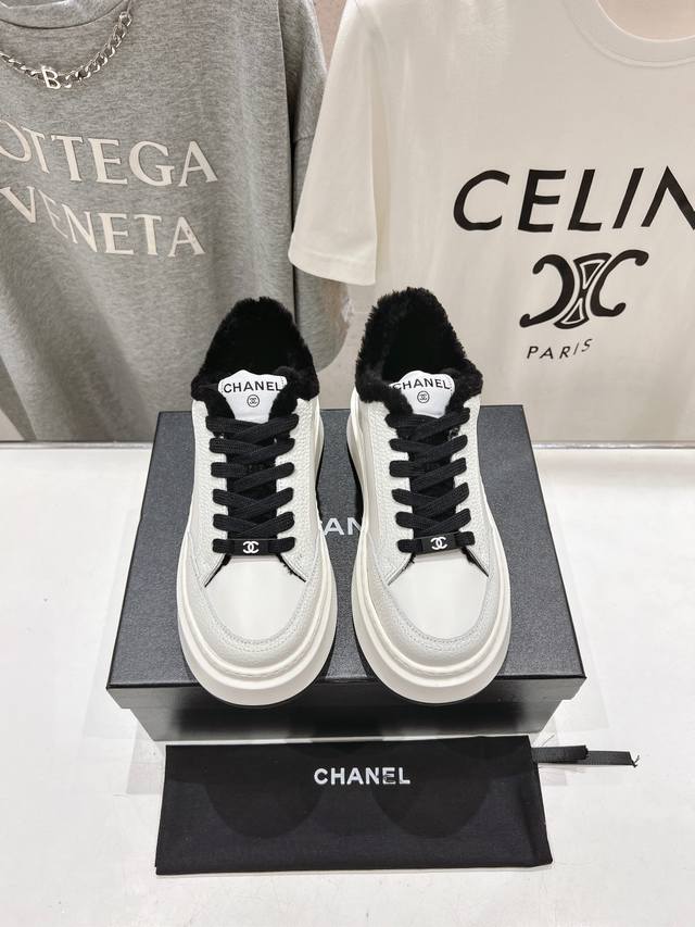 High-quality factory-made wool-lined Chanel* 2025Ss winter latest thick-soled,