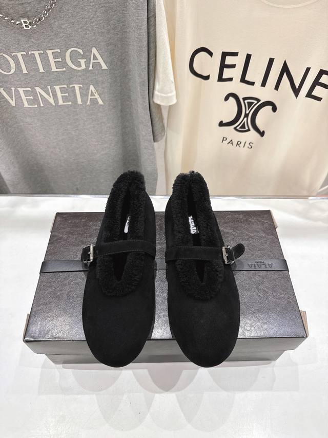 High-quality factory-made wool-lined Mary Jane ballet flats/casual shoes, exclu