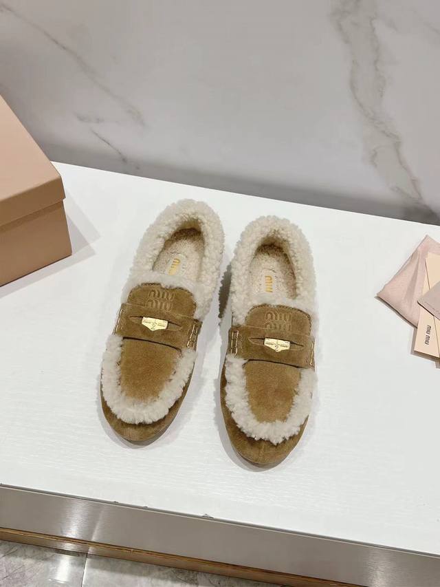 High-quality factory version Miu Miu SS Fall/Winter runway coin driving shoes w