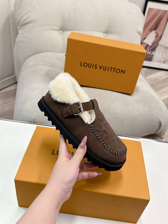 New LV Autumn/Winter Wool Platform Shoes