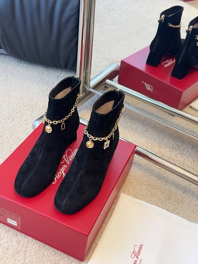 Rv New Tres Vivier 4.5 Chunky Heel Ankle Boots How can you resist the charm of b