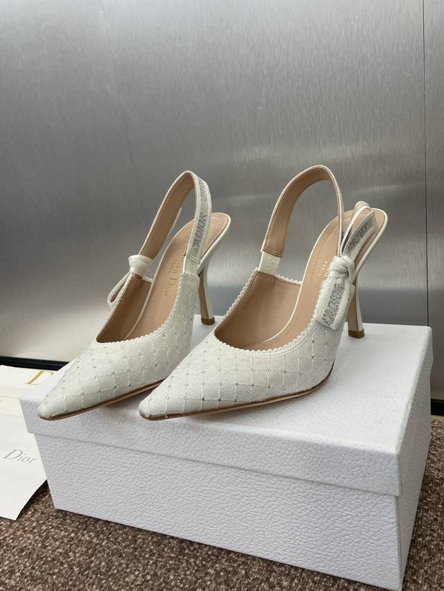 Factory price J'adior woven women's shoes Dior Spring/Summer runway new crystal