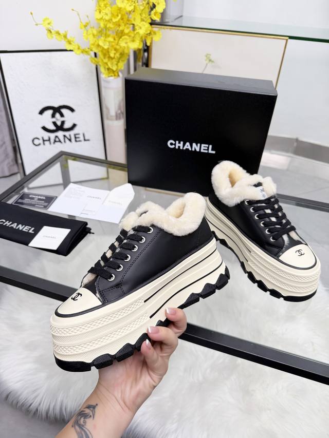 Out for Sale -- Chanel platform canvas biscuit shoes! A new retro canvas collect