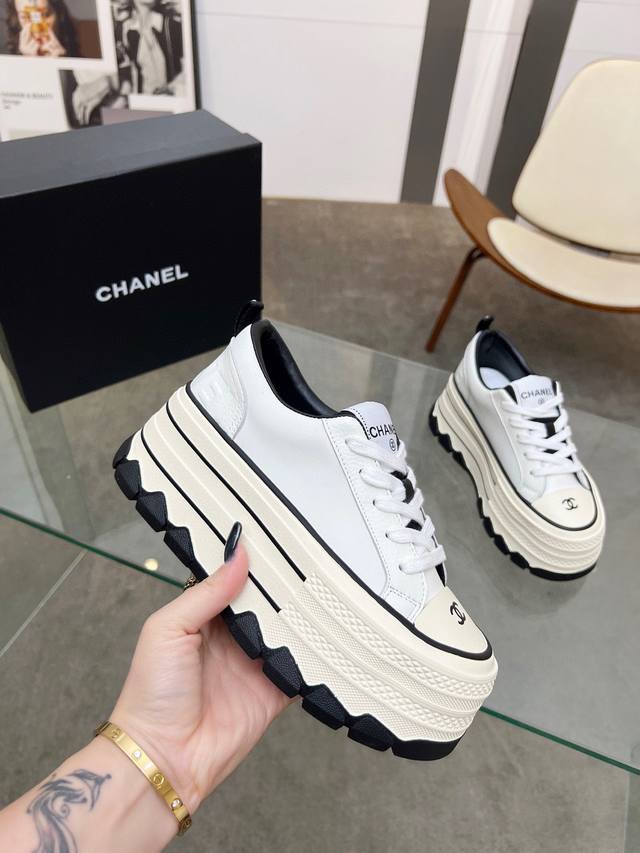 Chanel's new retro-inspired platform sneakers present a relaxed and lightweight