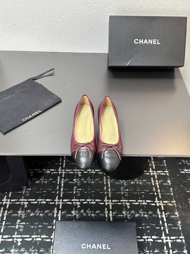 Chanel Coco Mademoiselle Lambskin Bow Mid-Heel Ballet Flats - A classic reimagin