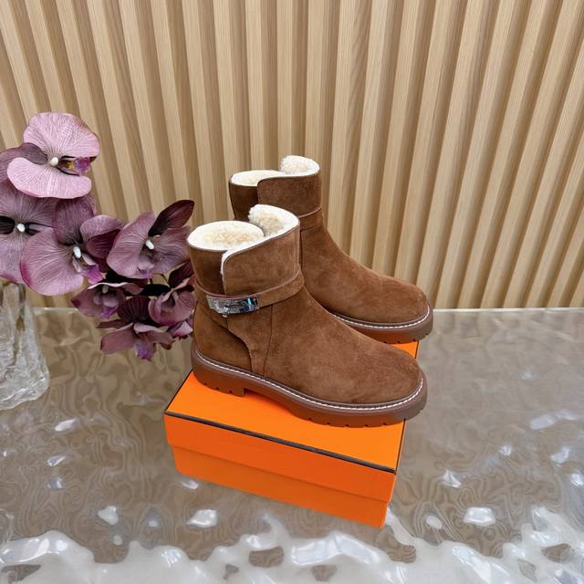 Top-tier version# Hermes 2025 Fall/Winter New Hermes Classic Kelly Ankle Boots R