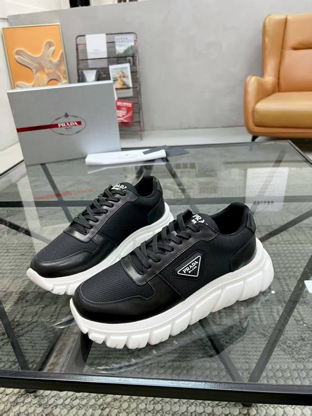 Price: ?38-45 A Prada New Men's Genuine Leather Sneakers, Top-Quality Version o