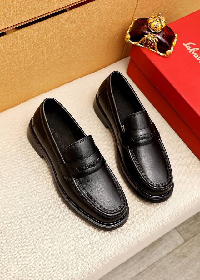 Product Trademark: Ferragamo Casual Leather Shoes True Sizes: 38-44, 45-46 (Cus
