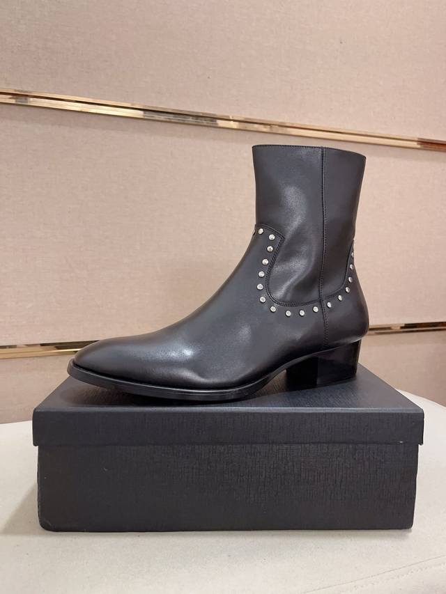 Factory direct price Saint Laurent original men's fashion boots - Material: Imp