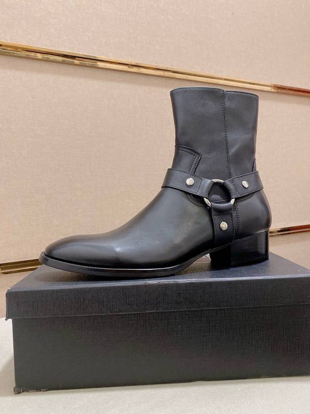 Factory direct price Saint Laurent original men's fashion boots - Material: Imp