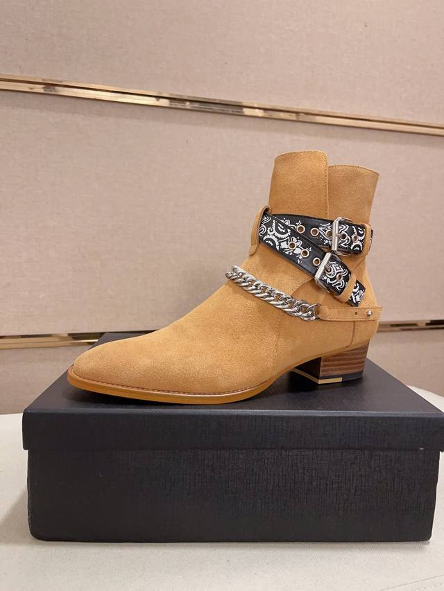 Factory direct price Saint Laurent original men's fashion boots - Material: Imp