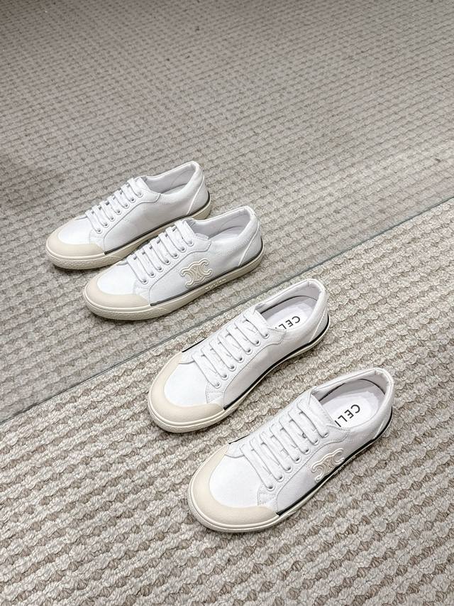 Celine Patapans classic canvas shoes with rubber toe cap, lightweight upper, the