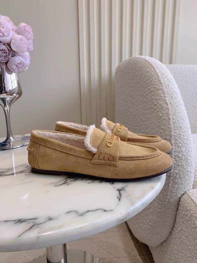 Factory Price p Dio* New Wool Flat Loafers Soft, lightweight, warm, comfortable