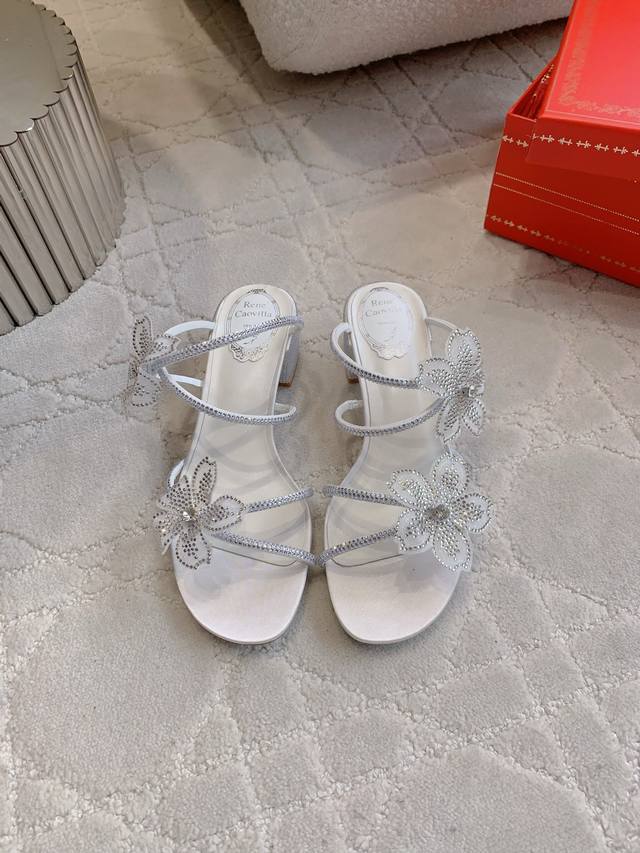 Factory Price p Ren* Caovill* Heavy-duty Rhinestone Flower Series Slippers Blin