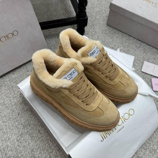 Jimmy Choo Furry Shoes, Exclusive Release. Original style casual white sneakers