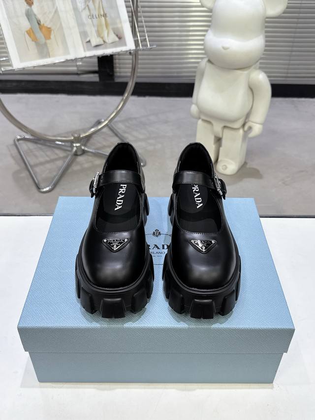 Factory Price pp 25Ss Prada New Platform Mary Jane Shoes** Autumn/Winter Hot It