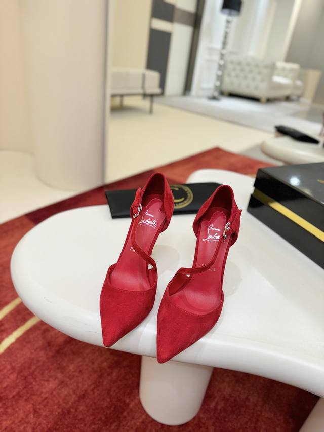 Side-strap Shoes W. Maison Christian Louboutin. This shoe features a 100mm stil