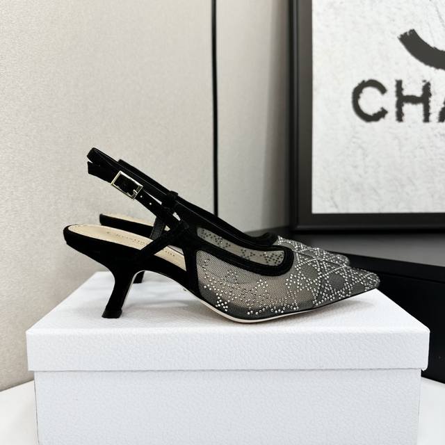 J'Adior Ribbon Backless Sandals, Dior Spring/Summer Newest Color Quake Oblique J