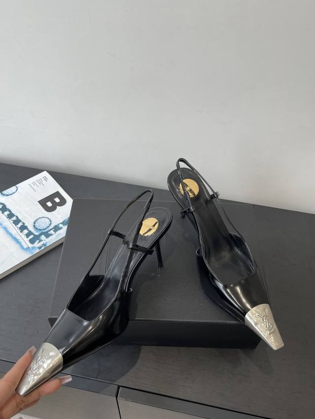 Saint Laurent New Square Toe YSL High Heels with Buckle - Elegant and Stylish De