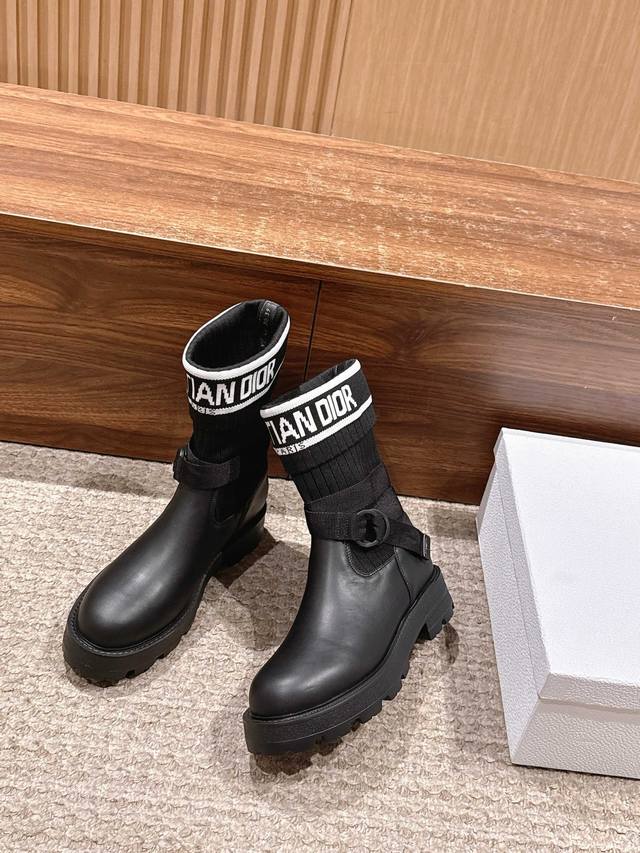 Upgraded Version# Dior New Sock Boots Ankle Boots Stretch Knee-High Boots The bo