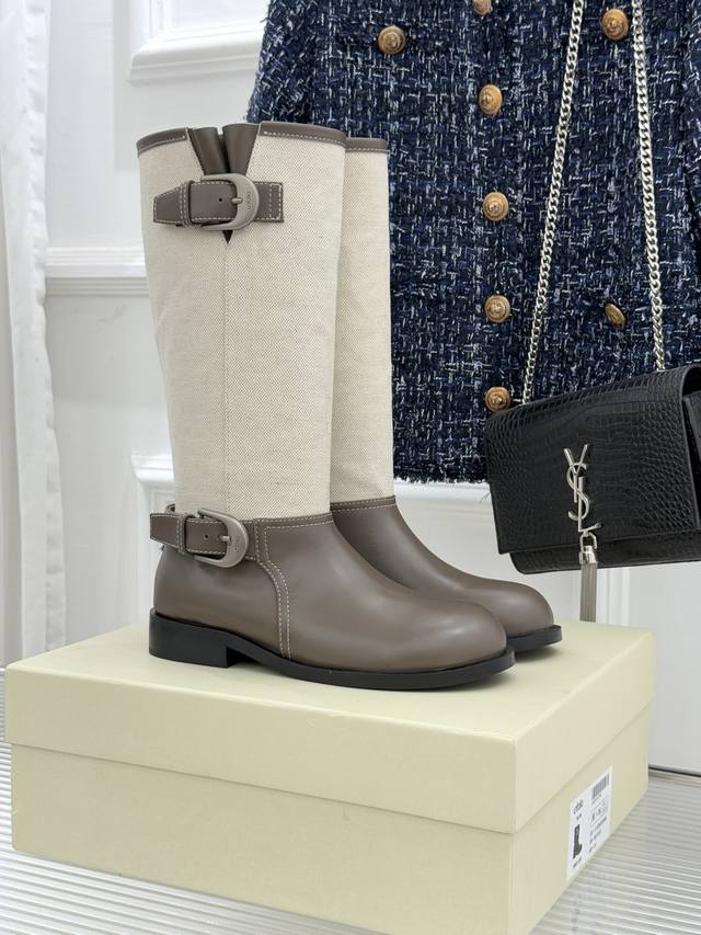 Ankle Boots & Long Boots Unfolio25Wf New Retro Belt Buckle Color Block Boot Ser