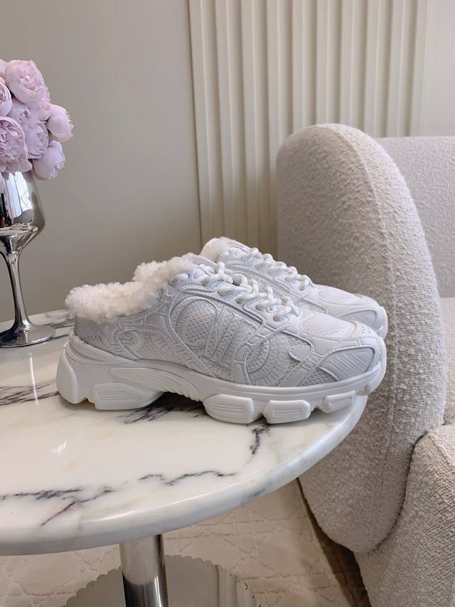 Factory Price p Top Version Dio* New Wool Thick-Soled Dad Shoes Sneakers Wool L