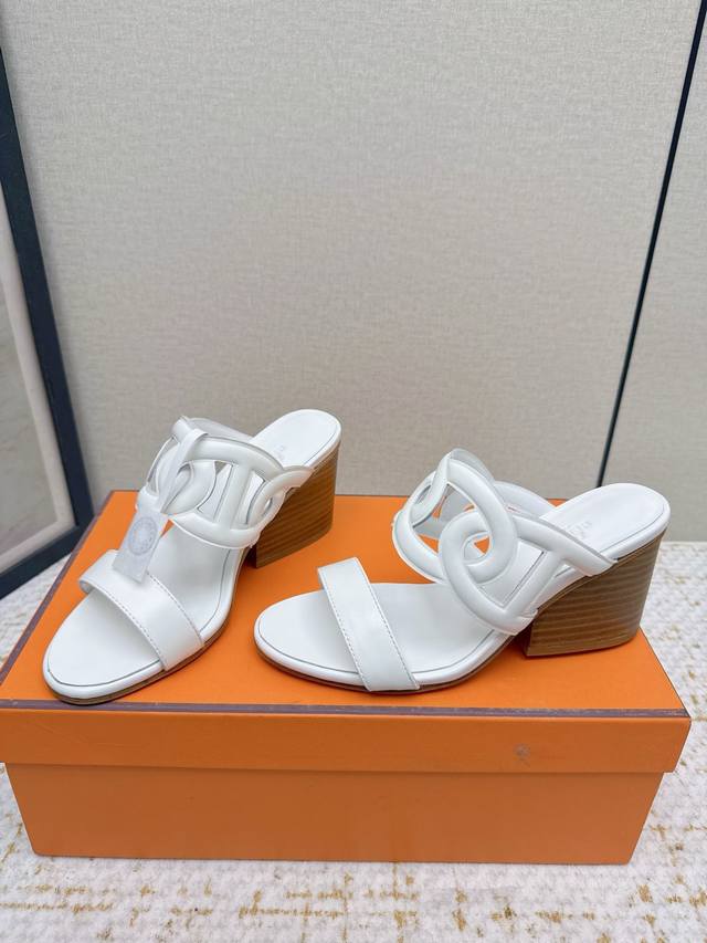 High-Quality Factory Version 2025 Hermes New Mid-Heel Sandals, custom-made with