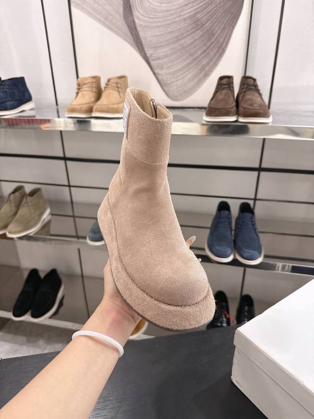 The Row Full-Length Boat Boots, 2025 Spring/Summer Newest European Style Smoked